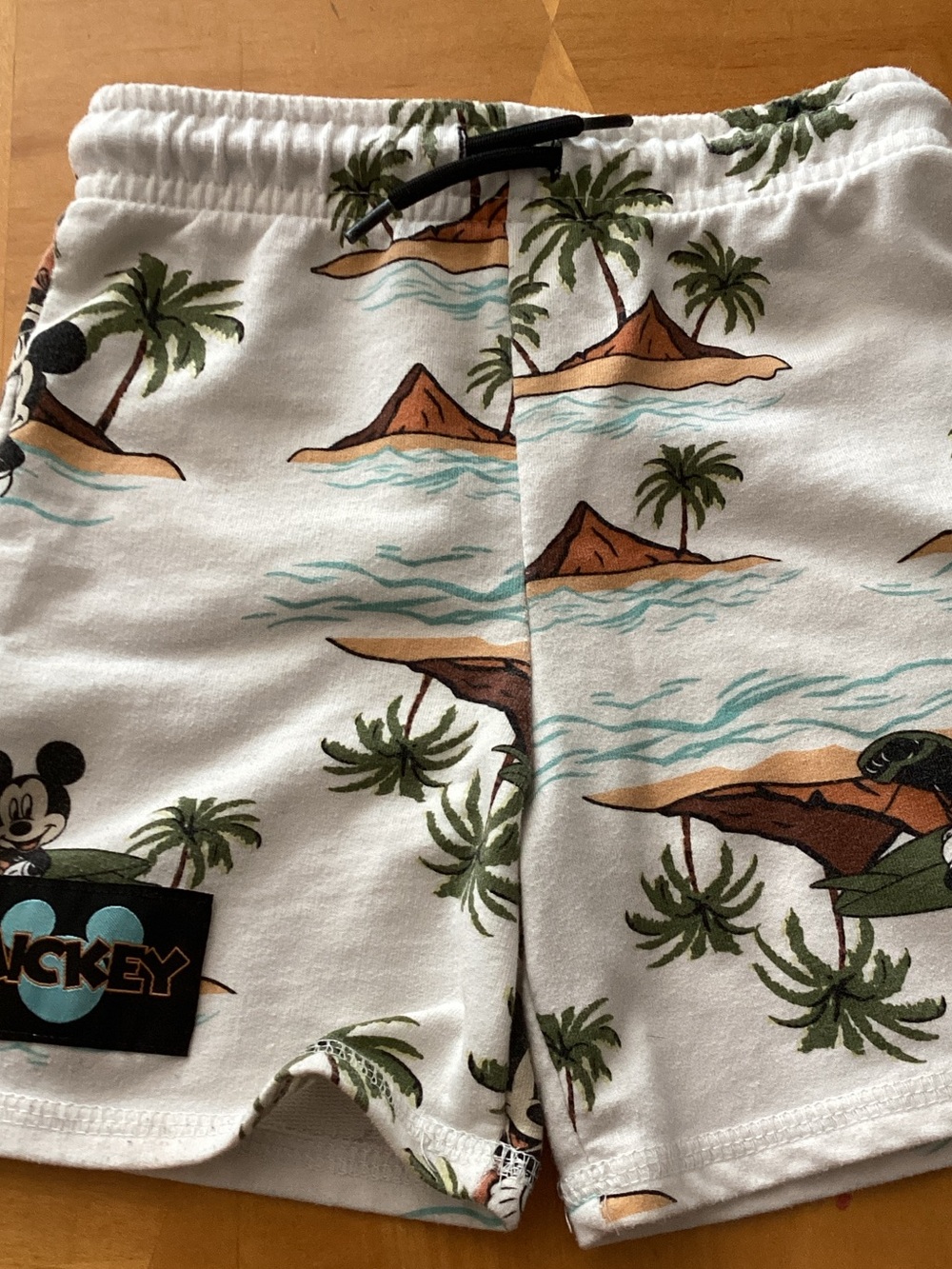 Disney White Tropical Mickey Print Shorts
